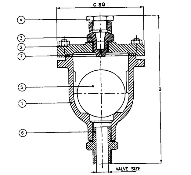 Drawing of air relief valve
