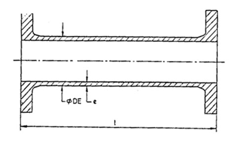Drawing of double-flanged pipe
