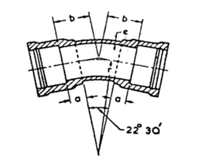 Drawing of double-socket bend, 22 and a half°