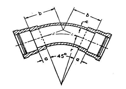 Drawing of double-socket bend, 45°
