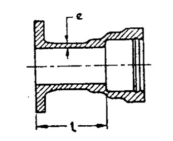 Drawing of flanged socket