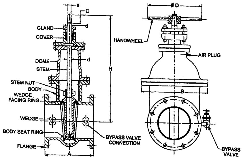 Drawing of sluice valve